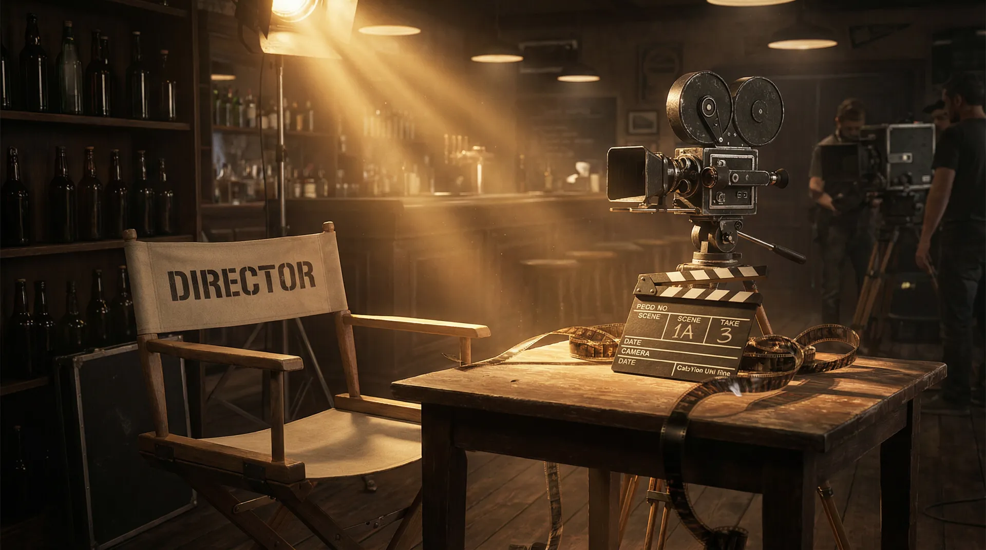 电影拍摄幕后场景 - 导演椅与场记板 香蕉社区 幕后故事